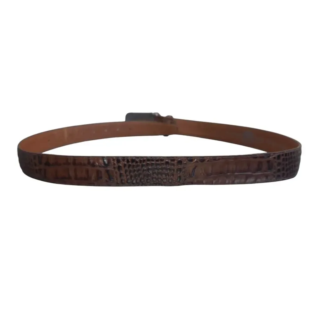 Tony Lama Men's Top Grain Leather‎ Brown Belt Size 42 with Belt Buckle Made USA